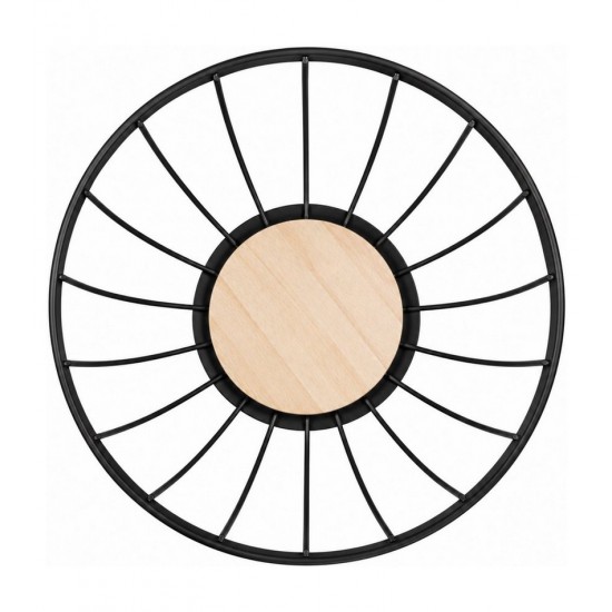 Fruteira de Mesa Hauskraft Redonda Ferro e Madeira 28,5cm